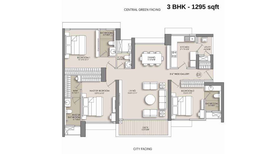 Narang-Privado-Floor-Plan-B-3-BHK-1295-sqft