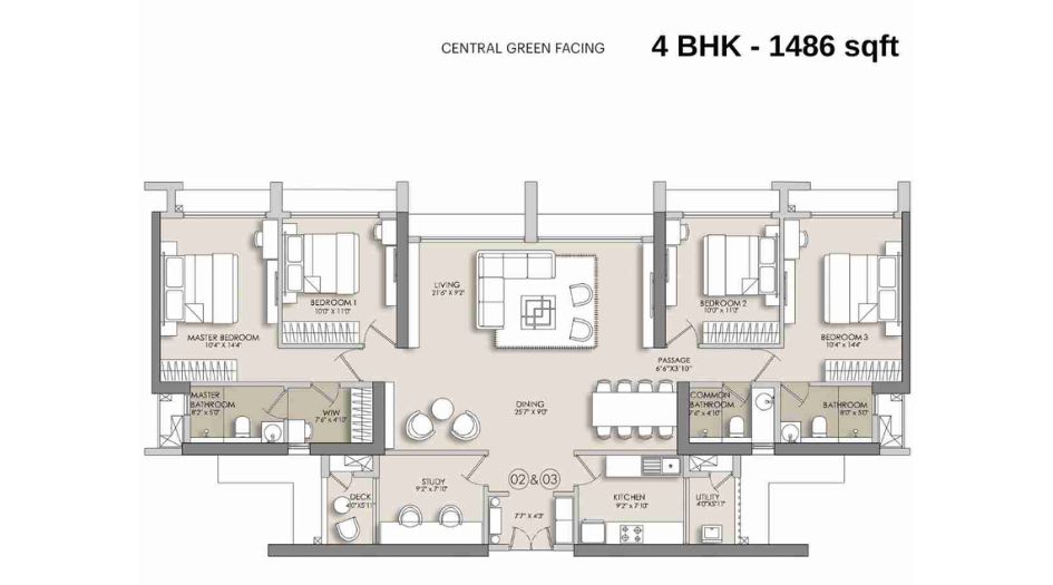 Narang-Privado-Floor-Plan-B-4-BHK-Imperial-1486-sqft