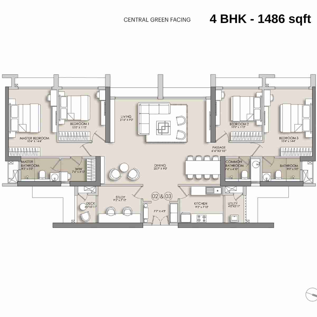 Narang-Privado-Floor-Plan-B-4-BHK-Imperial-1486-sqft