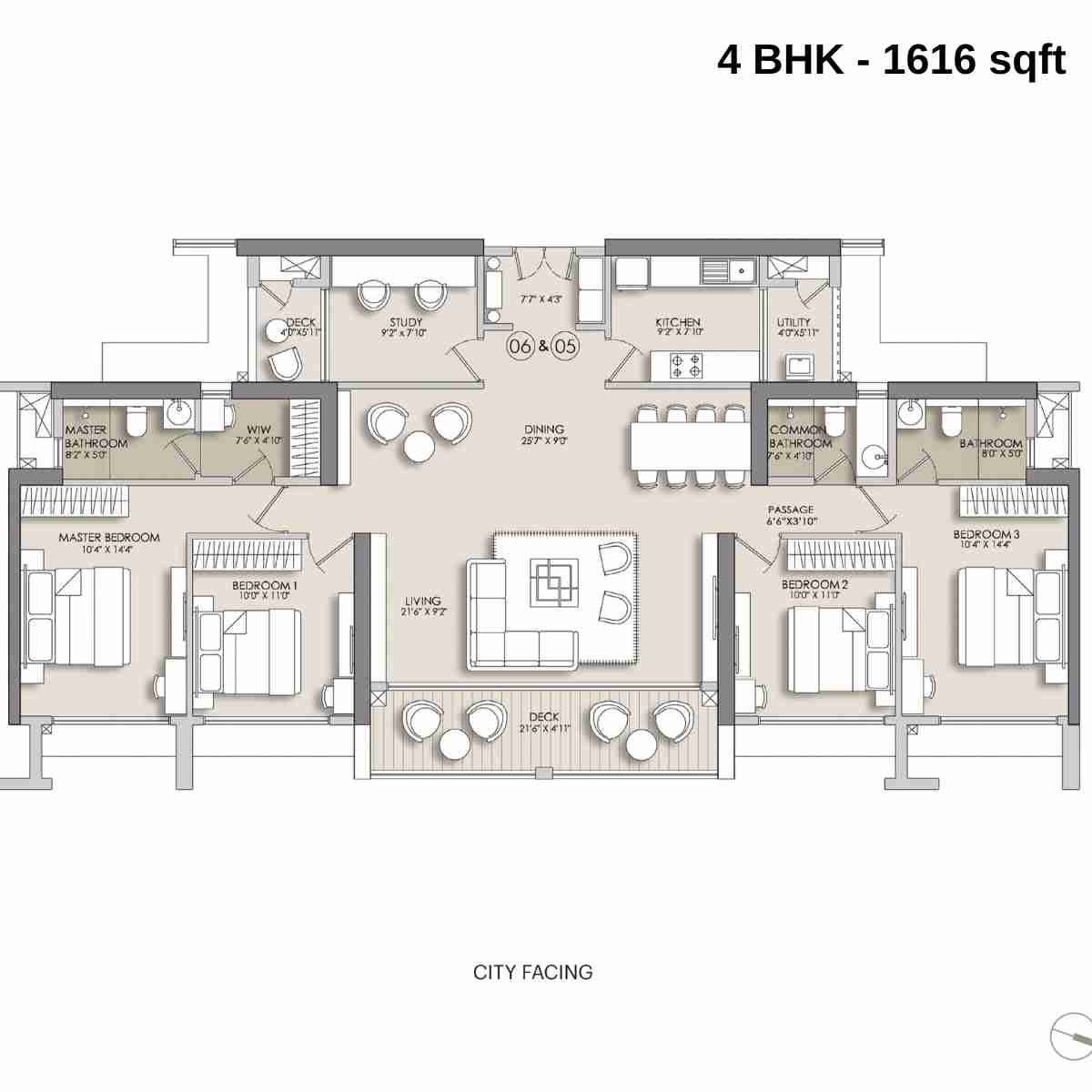 Narang-Privado-Floor-Plan-B-4-BHK-Elite-1616-sqft